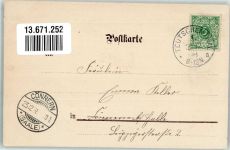 06179 O4112 Teutschenthal 1898 Lithographie Bahnhof Postgebäude