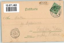 67592 W6523 Nieder-Flörsheim 1900 Lithographie Schule Gasthaus zum Hirsch Kirche Bahnhof