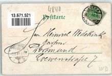 33428 W4834 Rheda 1899 Lithographie Bahnhof Rathaus Schloss Post Kriegerdenkmal