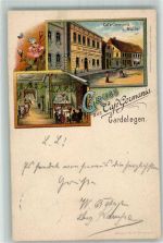 39638 O3570 Gardelegen Lithographie Cafe Germania Gaststube