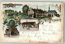06420 O4341 Piesdorf 1899 Lithographie Schloss Schlosspark Gasthaus Becker Jägerhaus