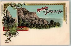 Montserrat Lithographie Esel Tracht Kloster