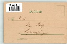 55234 W6509 Albig Lithographie Kriegerdenkmal Schule Ev. Kirche Gasthaus Gräf