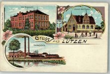 06686 O4854 Lützen Lithographie Dr. Voigtsift Gustav Adolfhaus Zuckerfabrik