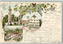 71394 W7053 Stetten im Remstal 897 Lithographie Kernen-Turm Gasthaus zum Ochsen Schloss i. d. Pflegeanstalt