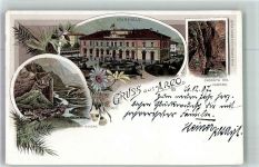 38062 Arco 1897 Foto AK Hotel Kurhaus Wasserfall Adelskorrespondenz