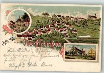 89081 W7900 Oberelchingen 1899 Lithographie Schule Klosterkirche