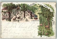 06385 O4372 Aken 1897 Lithographie Gasthaus Elbhause
