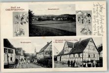 74423 W7164 Oberfischach 1911 - Jugendstil Dorfstrasse Kinder Gasthaus Schün Bahnpost