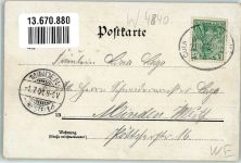 33428 W4834 Rheda 1901 Lithographie Vorläufer Druck um 1890 Gasthaus Dreier Bahnpost
