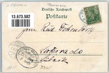 Przybiernow Pribbernow 1901 Lithographie Molkerei hauptstrasse Kirche Bahnpost Hagenow-Neumünster Zug 301