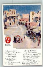 Sawakin Suakin 1902 Lithographie Marktszene Adelskorrespondenz