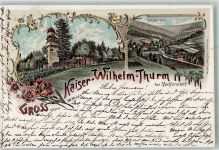 Meffersdorf Uniecice Lithographie Gasthaus Kaiser Wilhelm Turm Meffersdorf