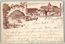 02779 O8813 Waltersdorf b Zittau 1894 Lithographie Vorläufer Druck um 1890 Berggasthaus Lausche