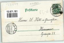 33428 W4834 Rheda 1908 Lithographie Bahnhof Schloss Post Kriegerdenkmal
