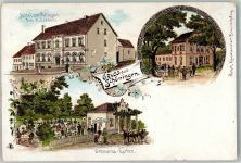 38364 W3338 Schöningen Lithographie Hotel zum Pelikan Oehlmann's Garten