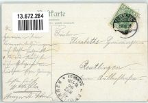72760 W7410 Gönningen , Kr Reutlingen 1906 Lithographie Bahnhof Marktplatz Marktbrunnen Gasthaus zur Krone
