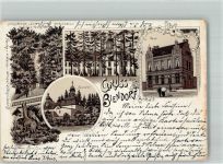 06408 O4351 Biendorf b Bernburg Lithographie Försterei Post Eingang zum Herzoglichen Garten Wildlichtung