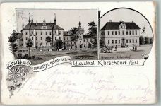 Schloss Kliczków Schloss Klitschdorf 1898 Gebrauchsspuren Brauerei Klitschdorf Gräfl. Schloss Lithographie