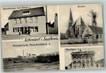 06420 O4341 Lebendorf 1916 - Kirche Pfarrhaus Geschäft Könecke Mitteldeutsche Flanschenfabrik AG