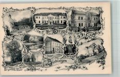 Ziebingen Cybinka Foto AK Schloss Finkenstein Kirche Bahnhof Postamt Kriegerdenkmal