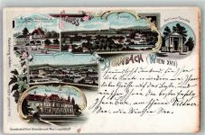 1170 Wien 17. Bezirk, Hernals 1898 Lithographie Dornbach Schloss fürstl.Schwarzenberg Ruhestätte Graf Lascy Geschäft Güldene Waldschnepfe