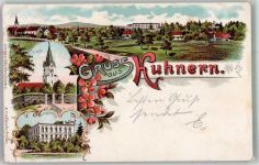 Gäbersdorf Udanin 1903 Gebrauchsspuren Schloss Kuhnern Kirche Lithographie