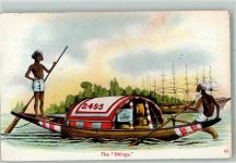 Neu Delhi The Dhingy Tracht Boot Motiv Indien Lithographie