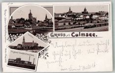 Bromberg Bydgoszcz Lithographie Culmsee Zucker- Fabrik Dom Eisenbahn