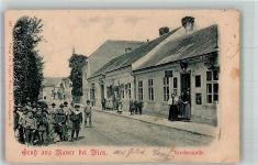 1230 Wien 23. Bezirk, Liesing 1899 Foto AK Mauer bei Wien Kirchen- Gasse Kinergruppe
