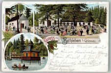 Grüssau Krzeszow Lithographie Gasthaus Bethlehem