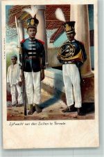 Makassar Foto AK Uniform Leibwache des Sultans te Ternale Sulawesi