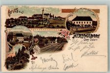 4175 Herzogsdorf Lithographie Schloss Bahnhof Gerling Gasthaus