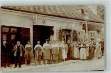 1060 Wien 6. Bezirk, Mariahilf 1902 Gebrauchsspuren Gasthaus zum alten Einsiedler Haydngasse 15 Gruppenfoto