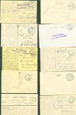 Lot mit 30 AK Frankreich Westfront Feldpoststempel WK I Posten 21 bis 100 AK