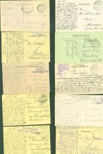 Lot mit 30 AK Frankreich Westfront Feldpoststempel WK I Posten 21 bis 100 AK