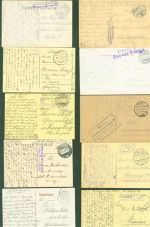 Lot mit 30 AK Frankreich Westfront Feldpoststempel WK I Posten 21 bis 100 AK