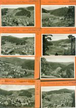 W7292 Schönmünzach Lot mit 14 AK Musterkarten Original aus Metzarchiv Bestellvorgänge und Auflagenzahlen Mönch Kleinposten bis 20