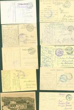 Lot mit 30 AK Frankreich Westfront Feldpoststempel WK I Posten 21 bis 100 AK