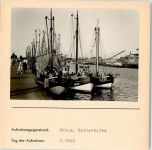25761 W2242 Büsum FOTO KEINE AK Kutterhafen Fischerboote Foto montiert auf Karton