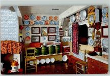 Serie 173 Nr. 3061 Interieur Bauernstube mit Wand Teller Photochromie Nenke & Ostermaier