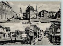 48565 W4430 Borghorst , Westf Gebrauchsspuren Rückseite mit Abschürfungen und Kleberesten Emsdettener Straße Burgsteinfurter Straße Auf dem Schilde Münsterstraße