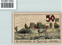 33397 W4835 Rietberg - Notgeld 50 Pfennig Schloßwälle