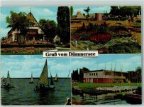 49448 W2841 Hüde b Diepholz - Dümmersee Segelboote Parkanlage Gasthaus