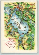 17207 O2070 Röbel - Landkarte Rund um die Müritz Zeichnung A. Hoppe Leipzig