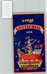 Budapest Gottschlig Agoston Werbung Flaschenetikett