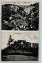 91344 W8551 Wiesenttal , Fränk Schweiz - Eingang ins Schauertal Ruine Neideck