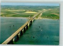 23775 W2443 Großenbrode 1963 - Fehmarnsund-Brücke Fliegeraufnahme