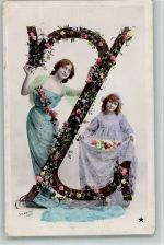 Buchstabenkarte - Jugendstil , AK Verlag Etoile Stebbing