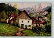 Nr. 1405 von W. Hoy - Bauernhof in Hessen AK Degi Künstlerkarte